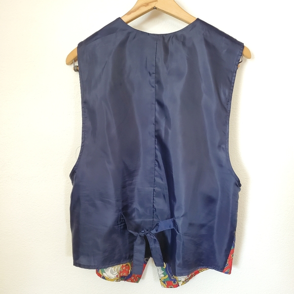 12 L Vintage Button Down Red Vest - Picture 7 of 9